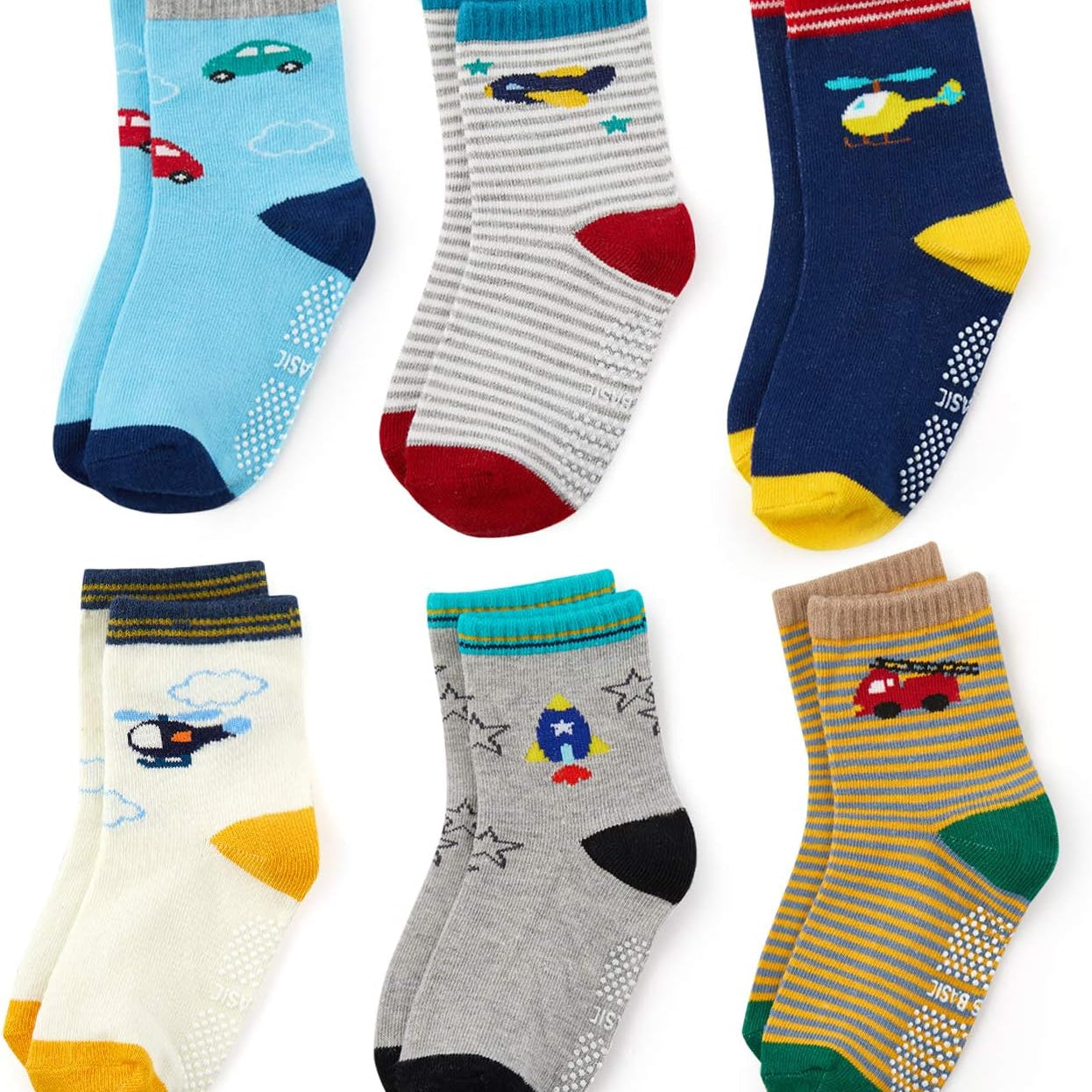 Premium Non-Skid Cotton Ankle Socks with Grips for Baby Toddler Kids